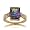 Ladies 14KT Yellow Gold Ring Mystic Fire Topaz Diamond