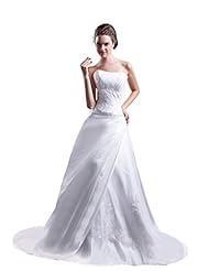 Strapless Applique Lace Sweetheart Evening Dress/Wedding Dress 