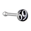 Surgical Steel Black and White 69 Logo Nose Ring