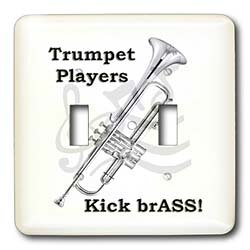 Music - Trumpet Players Kick brASS! - Light Switch Covers - double toggle switch