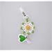 * FLOWER CHARM * Heart Silver Enamel ITALY