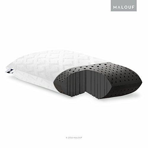 Z Zoned Dough Memory Foam Bed Pillow Infused with Bamboo Charcoal, King, Mid Loft