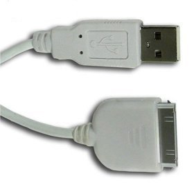 Sumnique - Apple iPod Dock Connector to USB 2.0 WHITE cable Charger/Sync Lead USB2.0 for Color Colour Video Mini Nano