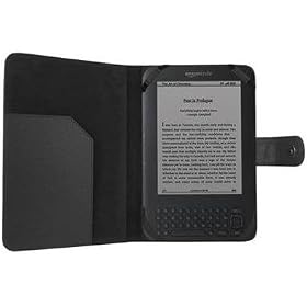 Amazon Kindle 3 / 3G / Keyboard Model + Wi-Fi Black Leather Flip Wallet Case Cover + Clear LCD Anti Scratch Screen Protector Shield + Micro USB 3 Pin Mains / Wall Charger Cable Lead - (3-in-1 Accessory Pack) - By iTechCover