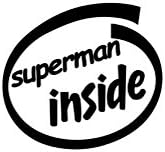 Superman Inside, Vinyl Car Decal, 'Orange', '10-by-10 inches'