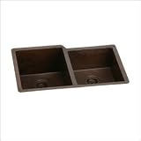 Elkay Avado Collection ECU3120RACH 31 Undermount Double Bowl Copper Sink with 16-Gauge, 10 Large Bowl Depth and Antique Hammered Copper Finish