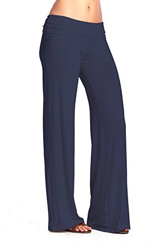 Eliechi Stylish Palazzo Pants - Made in USA (X-Large, Denim)