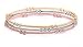Triple Strand Bangle Bracelet - Gold, Silver and Pink Strands with Clear CZ - Sterling Silver