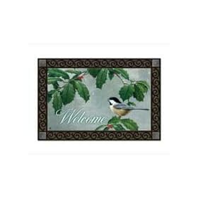  MatMates Chickadee in Holly Doormat