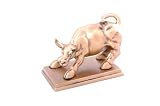 Authentic Scaled Charging Wall Street Bull Statue Sculpture Replica with Base