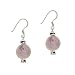 Sterling Silver .925 Iridescent Gray Round Genuine Freshwater Cultured Coin Pearl Bali Bead Dangle Hook Earrings