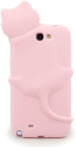 "Hello Deere" Lovely 3D Cat Cartoon Soft Shell Case with Earphone Jack Dust Cover for Samsung Galaxy Note II N7100 - (Pink HD-DFM-N7100-6)