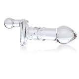 Don Wand Glass Pleasure Plug with Crank, Nubby, Clear Melon