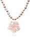 Sterling Silver Pink Freshwater Cultured Pearl Necklace w/ Pink Shell Flower Pendant, 16-18