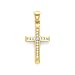 14k Yellow Gold Round Diamond Cross Pendant .10 ct (H-I Color, I Clarity)