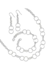 Genuine IceCarats Designer Jewelry Gift Sterling Silver Necklace, Bracelet And Earring Set