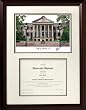 College of Charleston Framed Lithograph w/ Diploma Opening