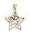 14k Tricolor Star Dangle Pendant