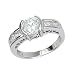 Sterling Silver Solitaire Engagement Ring With Round Cubic Zirconia In Half-Bezel-Setting With Sidestones in Channel Setting