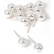 12 Sterling Silver Ball Earrings Studs Posts Piercing