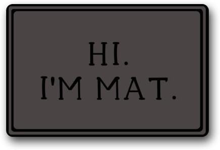 Tommy GTA Hi I'M Mat Home Decorative Doormat Non-woven Top Fabric 23.6"(L) x 15.7"(W)