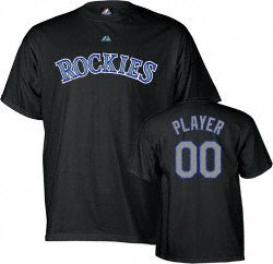 Ubaldo Jimenez Rockies Adult Player T-Shirt - Large