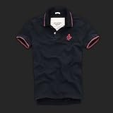 「Abercrombie&Fitch アバクロ メンズ Gill Brook Short Sleeve 半袖 ポロシャツ (S, ネイビー)」の画像