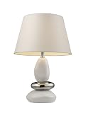 Mary Kate & Ashley 1 Light Table Lamp in a White and Chrome Finish, White Shade