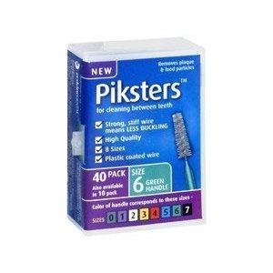 PIKSTERS - for cleaning between teeth-Size 6 (Green)- 40Pk