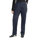 Lee Womens Petite Plain Front Stretch Khakis - Navy - 495-1411a