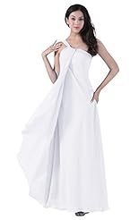 Modest One Shoulder Chiffon Evening Dress/Bridesmaid Dress/Prom Dress 