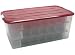 Iris Holiday Storage Bin - Large - Ornament Dividers (100651) (Red/Clear) (13