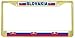 Slovakia Slovakian Flag Gold Tone Metal License Plate Frame Holder