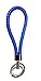 Braided Leather Strap Keychain (Blue)