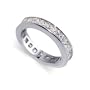 Nickel Free Sterling Silver Princess Cut Clear Cubic Zirconia Polished Finished 5mm Eternity Wedding Band Ring Size 5