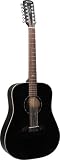 Alvarez MD710BK-12 Masterworks Series Dreadnought Acoustic Guitar, Black, 12 String with Hard Case