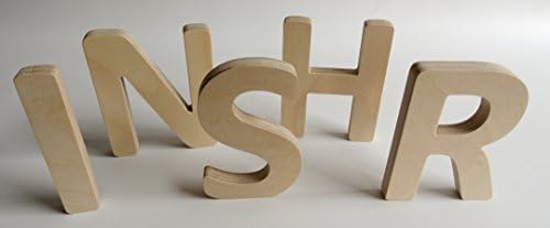 Wooden Letters I, N, S, H, R. Height of Letters 4 Inches