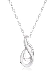 VINANI brand Germany 925 Sterling Silver Women Pendant 2 Lines curved matte/shiny with Cable Link Chain Necklace ANA-T