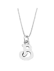 Sterling Silver One Sided Initial Letter B Necklace