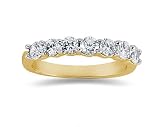 1.05 Prong Set 7 Stone Diamond Wedding Band in 14K Yellow Gold