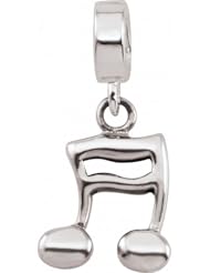 Persona Sterling Silver Music Note Charm fits Pandora, Troll & Chamilia European Charm Bracelets