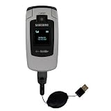 Retractable USB Cable for the Samsung SGH-T619 with Power Hot Sync and Charge capabilities - Gomadic Brand w/ TipExchange Technology