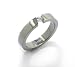 Ladies Sparkling White or Clear Cubic Zirconia CZ High Polished Titanium Engagement Ring (Size 6,7,8,9,10,11,12)