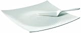 Olympe - P9325 - Plat à tarte carré avec Pelle - Porcelaine Blanche