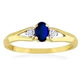 SEPTEMBER Birthstone Ring 14k Yellow Gold Sapphire Ring