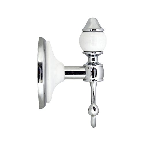 MODONA Double Robe & Towel Hook White Porcelain & Chrome Arora