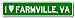 I Love FARMVILLE, VIRGINIA City Limit Sign - Aluminum - 6 x 24 inches