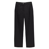 Girls' Uniform Pleated Fly-Front Pants - Black