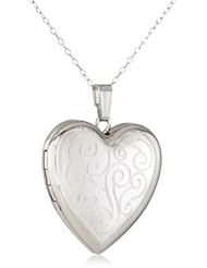 Momento Lockets Sterling Silver Heart Shaped Locket Necklace