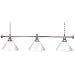 Trademark Premium 60 Inch 3 Shade Billiard Lamp White and Silver, White